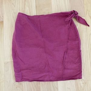 *MOVING SALE* Pink Gap Linen Wrap Skirt